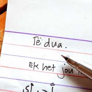 Hoe om `Ek is lief vir jou` in verskillende tale te skryf
